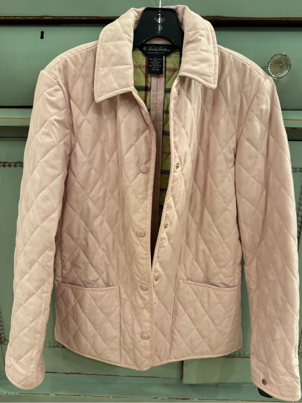 Brooks Brothers Light Pink Quilted Barn Field Quilted Jacket Size 2